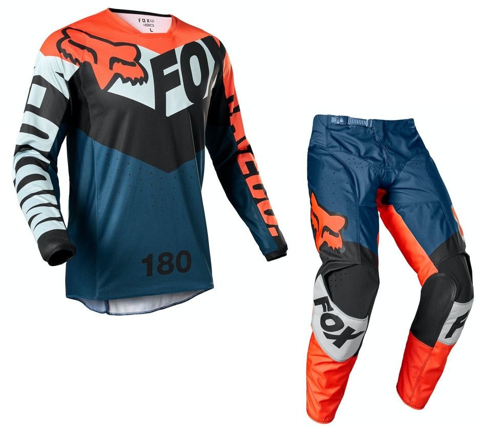 Fox Racing 180 Motocross Jersey & Pants Set – Orange/Black/Blue